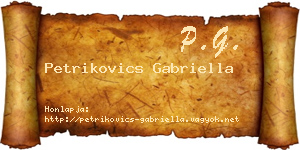 Petrikovics Gabriella névjegykártya